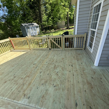 Pressure-Treated Wood Deck with Gate Access and Gazebo Connection