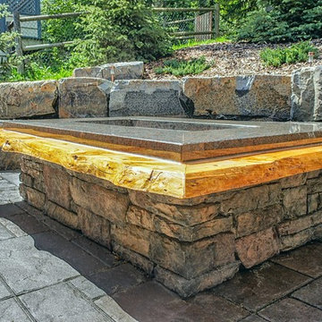 Fire Table With Granite & Live Edge