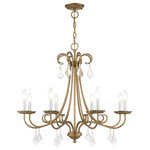 Livex Lighting - Daphne 8-Light Antique Gold Leaf Large Chandelier, Clear Crystals - Teardrop crystals add beauty and sophistication to the traditional styling of the Daphne collection. The subtle sparkle delivers bling in an understated way, nicely complementing whatever room d�cor you may have.