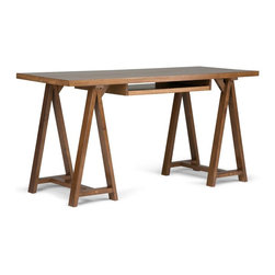 Sawhorse Medium Saddle Brown Desk - Desks And Hutches