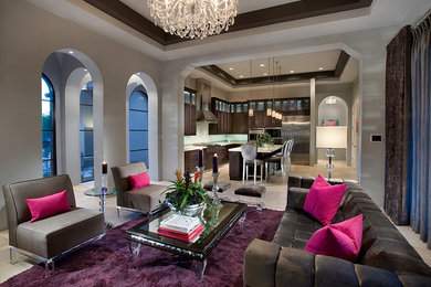 Example of a trendy living room design in Phoenix