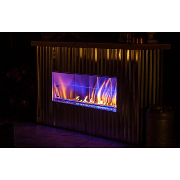 Kalea Bay Outdoor Linear Fireplace, Led