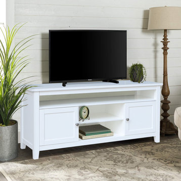 Entertainment / TV Stand with 2 Doors, White