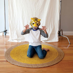 Braid weave Pinwheel Rug Canary | Armadillo & Co - Kids Rugs