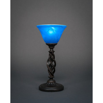 Elegante 1-Light Table Lamp, Blue Italian