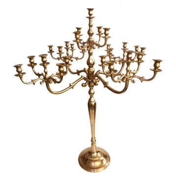 51.2" Gold Contemporary Candelabra with 4 Arms