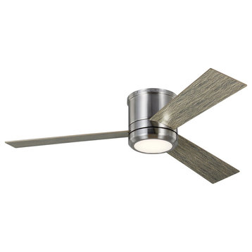 Monte Carlo Clarity Max 56" Ceiling Fan w/LED 3CLMR56BSLGD-V1, Brushed Steel