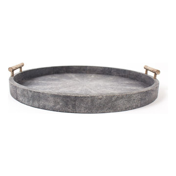 R&Y AUGOUSTI GREY SHAGREEN TRAY