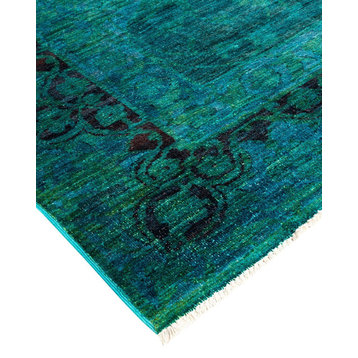 Vibrance, One-of-a-Kind Hand-Knotted Area Rug Green, 6' 0" x 8' 8"