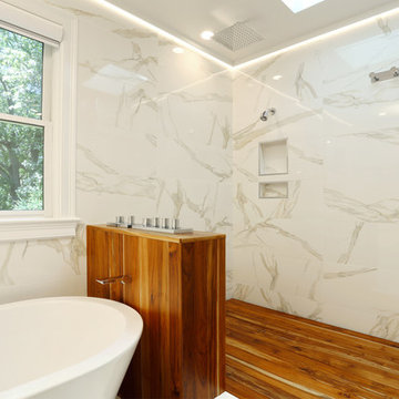 White and Wood Bathroom