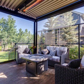 Adjustable StruXure Pergola With Phantom Screens With Heater and Pot Lights