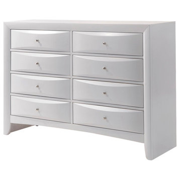 Wood Dresser with 8 Drawers, White