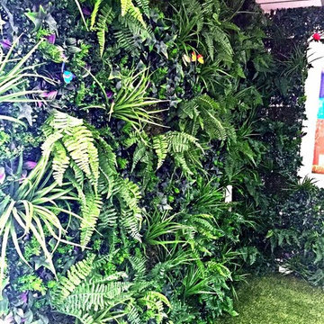artificial hedge add structure and depth to the artificial grass showroom