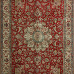 Noori Rug - Fine Vintage Altaira Red Rug - Pairing a traditional design with a pronounced abrash, this hand-knotted rug has the appeal of a prized antique. Because of each rug's handmade nature, no two are exactly alike, and quantities are limited.