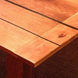 Dining Table Reclaimed Oak and Cherry with Ebony inlay. - Products