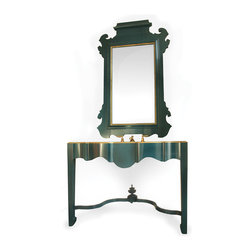 RL Goins Lacquered Vanity and Mirror - Bathroom Vanities And Sink Consoles