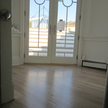 WATER MILL: 4" RED OAK INSTALLED AND PICKLED - 3 COATS BONA TRAFFIC SATIN