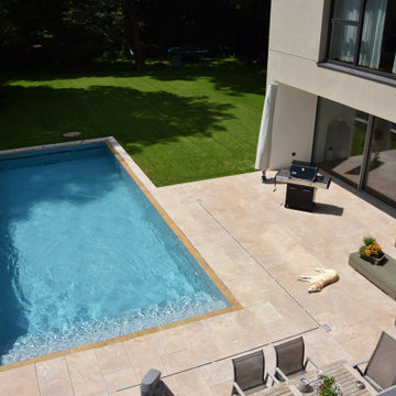 NIVEKO Polystone Überlaufbecken Advance 10,00 x 4,00 x 1,50 m in grau mit Naturs