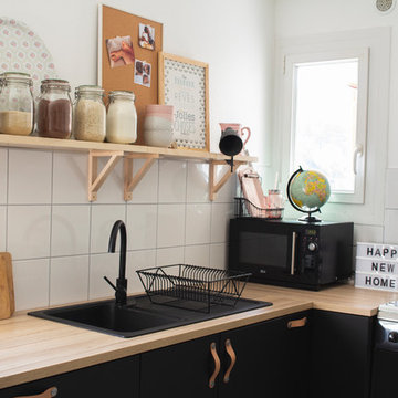 Cuisine IKEA Noire et Bois