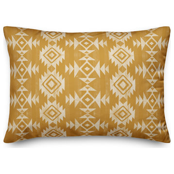 Golden Tribal Pattern 14x20 Spun Poly Pillow