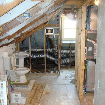 BEFORE- attic storage and mechanical