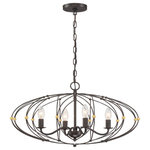 Crystorama - Crystorama Zucca 4-Light Chandelier in English Bronze And Antique Gold - The simplicity of bohemian design takes center stage in our spherical Zucca chandelier.  Zucca, which means pumpkin in Italian, features a saucer-shaped metal wire ring frame finished in English Bronze with Antique Gold accents. The woven mixed metal design adds visual interest to a space while still combining just the right amount of sophistication. Whether the look is rustic, industrial, or boho, this light is as versatile as it is stylish.  This light requires 4 , 60W Watt Bulbs (Not Included) UL Certified.