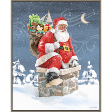 Canvas Art Framed 'Santas List II' by Beth Grove, Outer Size 23x28"
