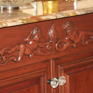"Lexington" Applied Moulding Cherry Bordeaux with Sable Glaze