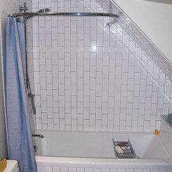 Sloped Ceiling/ Attic Bathroom Shower Rod - Shower Curtain Rods