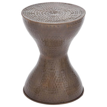 Industrial Bronze Metal Accent Table 22021