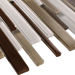 Brown Glossy and White Matte Glass Mosaic Tile Collection - Home Accessories & Decor