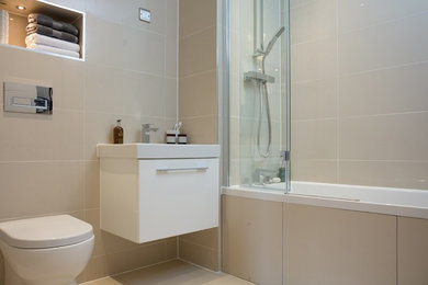 Design ideas for a modern bathroom in Cardiff.