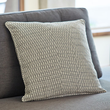 Light Graph Ikat Black Pillow Cover