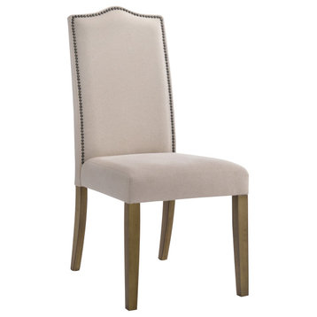 Romero Parson Chair - Harvest Oak - Linen Upholstery