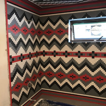 Navajo Rug Mosaic Tub Shower