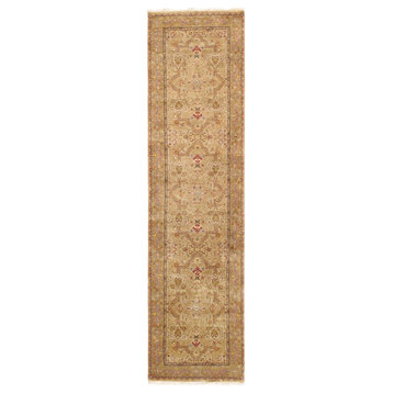 Tabriz Traditional Hand-Knotted Lamb's Wool Runner Rug, 2'9"x13'