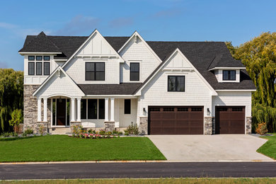 Inspiration for a transitional exterior home remodel in Minneapolis