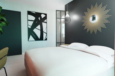 Imagen de dormitorio contemporáneo de tamaño medio