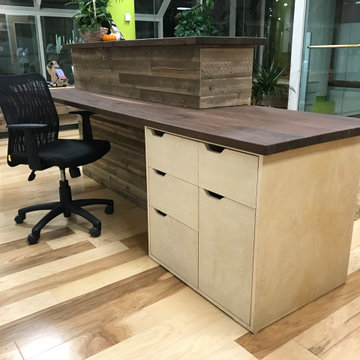 Black walnut lobby desk