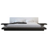 Worth Platform Bed With 2 Matching Nightstands, Wenge and White, California King