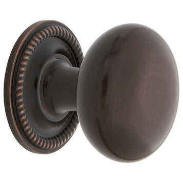New York Brass 1 3/8" Cabinet Knob With Rope Rose, Timeless Bronze
