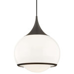 Hudson Valley Lighting - Reese 1-Light Large Pendant, Old Bronze - With a shade encompassing another shade within it, Reese spins a glossy beauty. The metal rim on the outer shade and the peeking-out inner shade are a couple details contributing to its elegance.