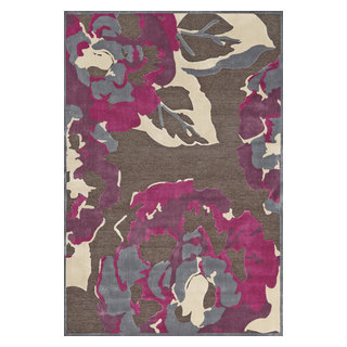 Luxe Weavers Abstract Modern Fringe Pink 2x3 Area Rug