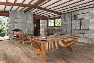 Inspiration for a zen family room remodel in Rome