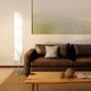 Internal Floor Lamp - Chrome, White Linen Shade, Dimmer Switch