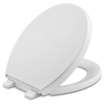 Kohler Reveal Quiet-Close with Grip-Tight Bumpers Round-Front Toilet Seat, White