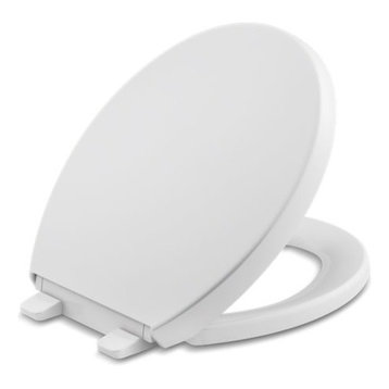 Kohler Reveal Quiet-Close with Grip-Tight Bumpers Round-Front Toilet Seat, White