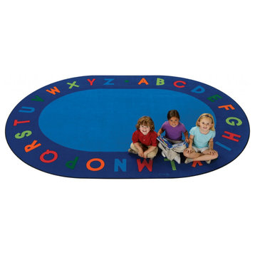 Circletime Alphabet Primary Kids Rug Size, Oval, 8'3"x11'8"