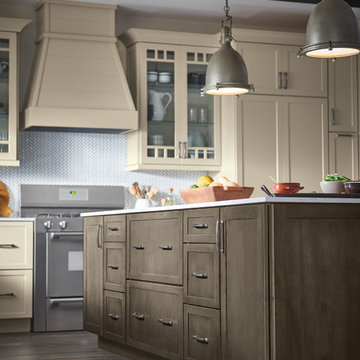 Kemper Cabinets: Transitional Kitchen with Off-White Shaker Cabinets