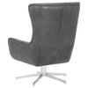 Sunpan Club Collection Judy Swivel Chair In Profundo Black Leather